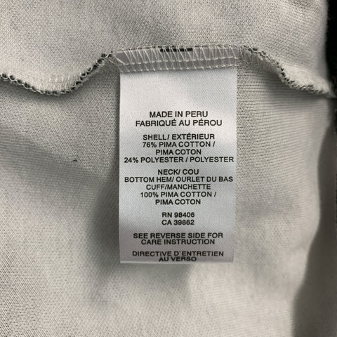 THEORY Size M Grey Green Color Block Cotton  Polyester Crew-Neck Pullover