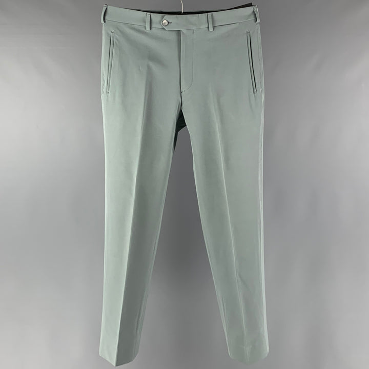 PRADA Talla 32 Pantalón de vestir con parte delantera plana de mezcla de poliéster gris