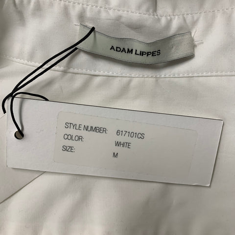 ADAM LIPPES Taille M Chemise à manches longues boutonnée en coton uni blanc
