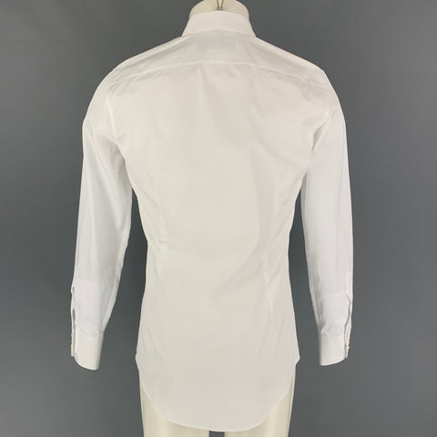 DSQUARED2 Size S White Cotton Hidden Placket Long Sleeve Shirt