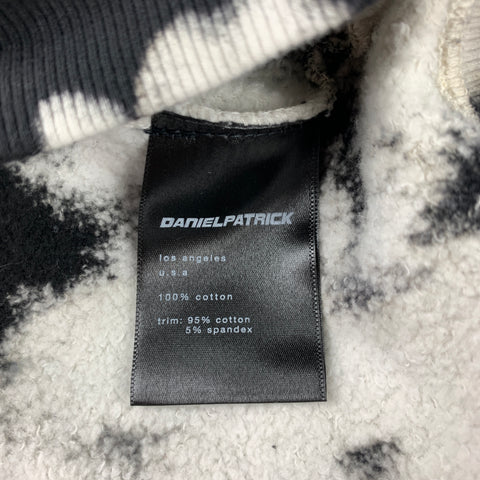 DANIEL PATRICK Size XL Black & White Tie Dye Cotton Crew-Neck Sweatshirt