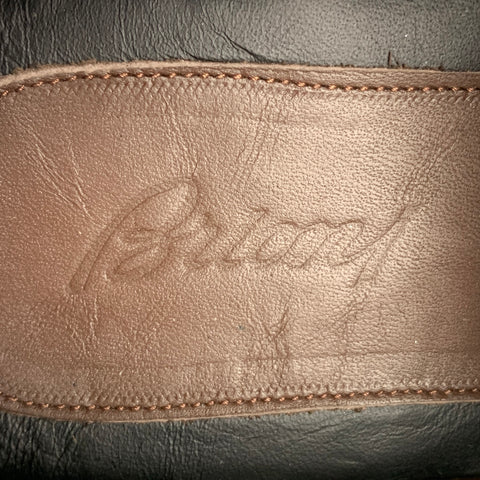 BRIONI Size 9 Black Leather Cap Toe Lace Up Shoes