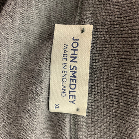 JOHN SMEDLEY Size XL Gray Cotton Buttoned Polo