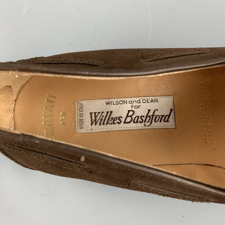 GRAVATI for WILKES BASHFORD Size 7.5 Brown Suede Slip On Loafers