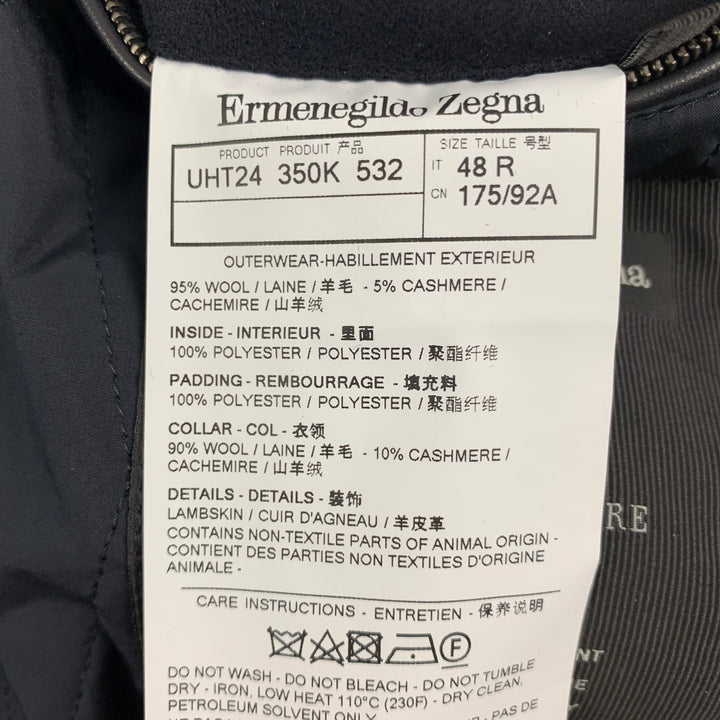ERMENEGILDO ZEGNA Size 48 Black Wool Cashmere Jacket