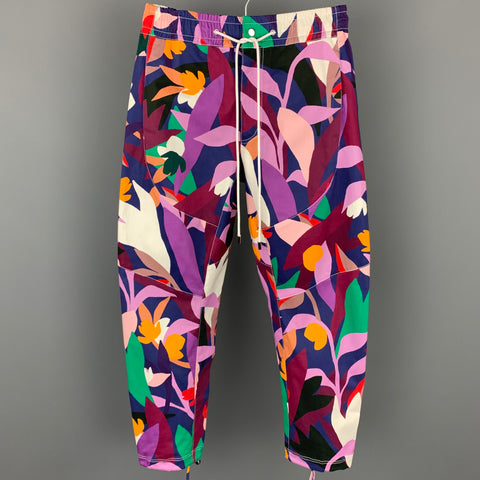 PRABAL GURUNG Size 30 Multi-Color Painted Cotton Zip Up Dress Pants