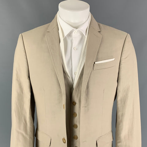 NEIL BARRETT Taille 40 Manteau de sport en coton/lin blanc kaki