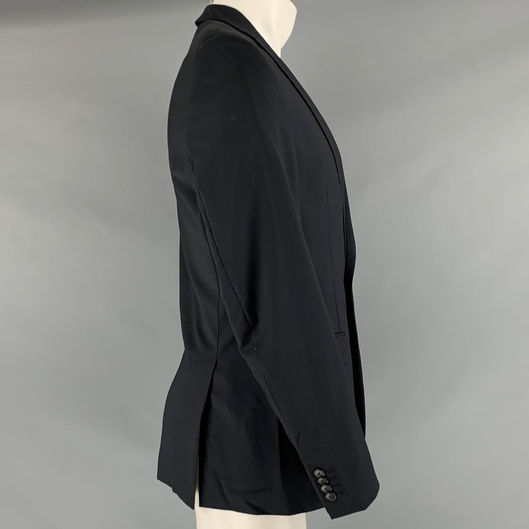 J. LINDEBERG Size 36 Black Wool Notch Lapel Sport Coat
