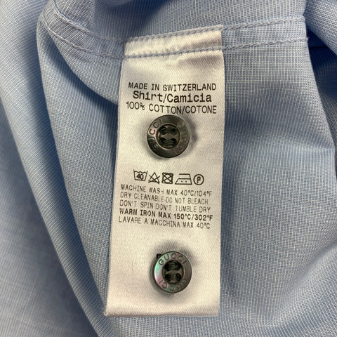 GUCCI Size M Light Blue Cotton Button Down Long Sleeve Shirt