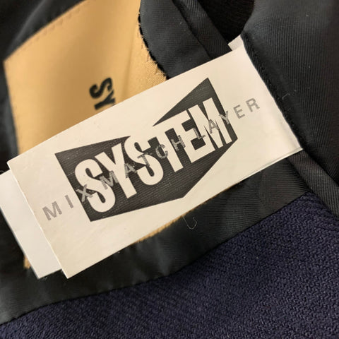 Abrigo con solapa de muesca en mezcla de lana lisa azul marino talla 38 de SYSTEM