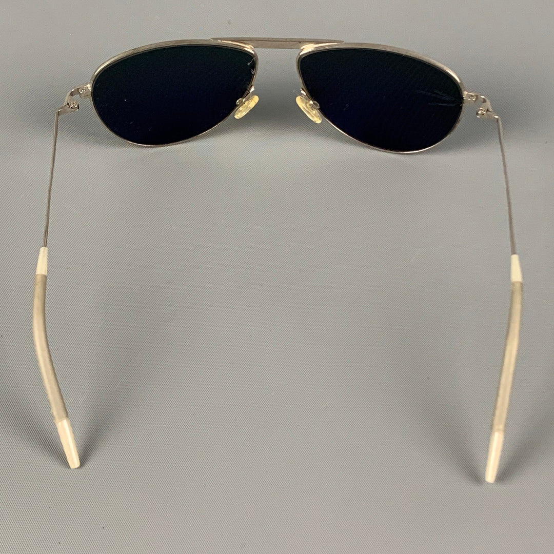 OLIVER PEOPLES Silver Metal Polarized Sunglasses