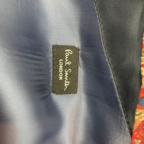 PAUL SMITH The Byard Size 38 Charcoal & Blue Glenplaid Merino Wool Sport Coat