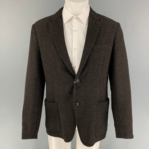 ERMENEGILDO ZEGNA Size 40 Brown Black Herringbone Wool Blend Sport Coat