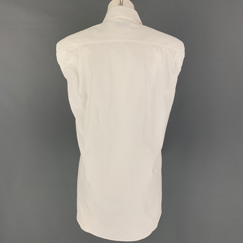 DRIES VAN NOTEN Size 6 White Cotton Sleeveless Shirt