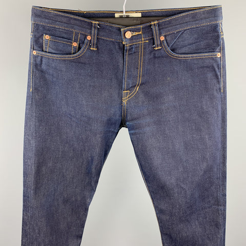 SPURR Size 34 Indigo Contrast Stitch Selvedge Denim Zip Fly Jeans
