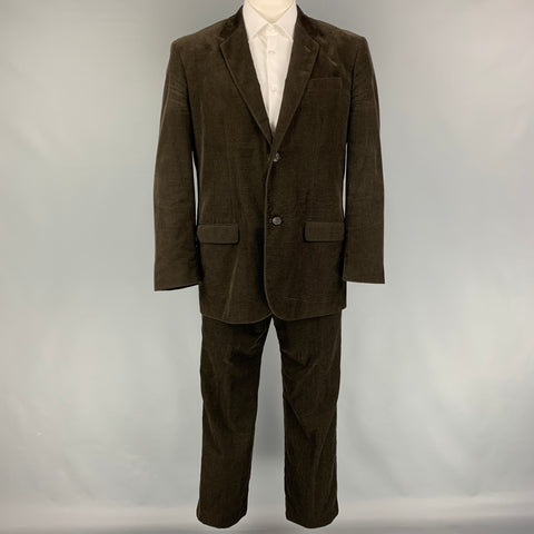 MARC JACOBS Size 44 Brown Corduroy Cotton Single Breasted Suit