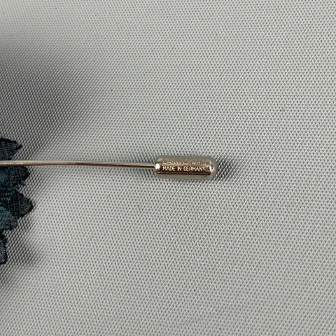 LANVIN Dark Blue Fabric Floral Brooch