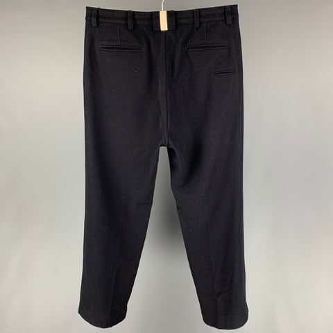 EAST HARBOUR SURPLUS Size 34 Navy Wool Polyamide Wide Leg Casual Pants