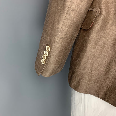 BRUNELLO CUCINELLI Size 40 Light Brown Peak Lapel Sport Coat