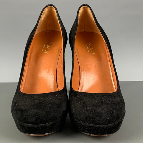 GUCCI Taille 5.5 Escarpins à plateforme en daim noir