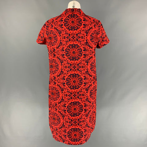 Vintage NINA RICCI Red & Navy Crepe Tapestry 3 Piece Skirt Suit