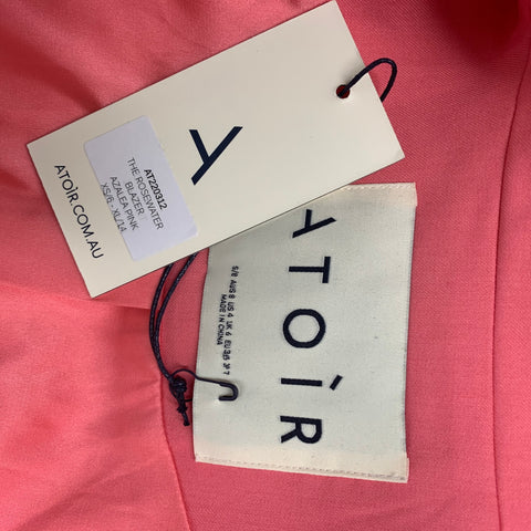 ATOIR Size 8 Pink Solid Notch Lapel Coat