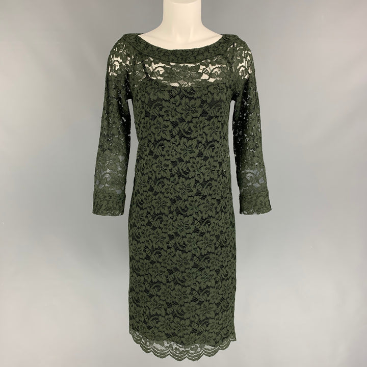 DIANE VON FURSTENBERG Size 4 Dark Green Polyamide Blend Long Sleeve Dress