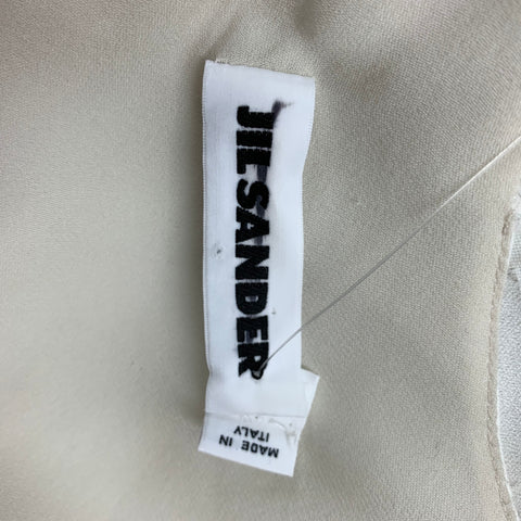JIL SANDER Vestido recortado de viscosa con textura blanca talla 2