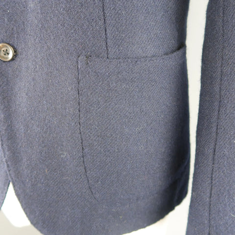 45rpm L-XL / JP 5 Navy Wool Twill Patch Pocket Soft Shoulder Jacket 45rpm
