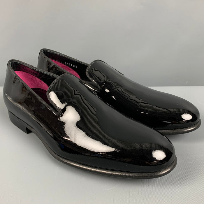 PAUL SMITH Size 7 Black Patent Leather Slip On Loafers