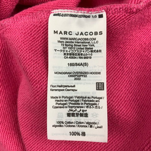 MARC JACOBS Size S Pink Cotton Monogram Hoodie Jacket