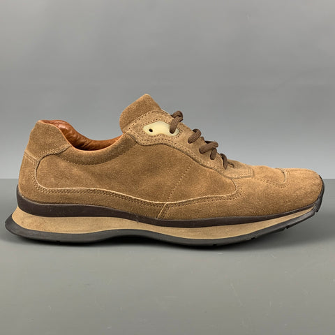 PRADA Talla 9 Zapatillas de ante marrón tostado