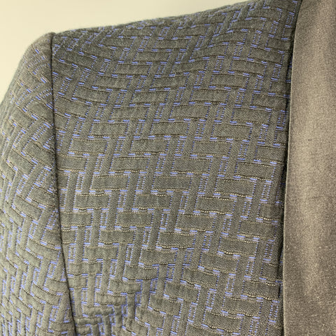 MR TURK Size 38 Textured Black & Navy Polyester Blend Sport Coat
