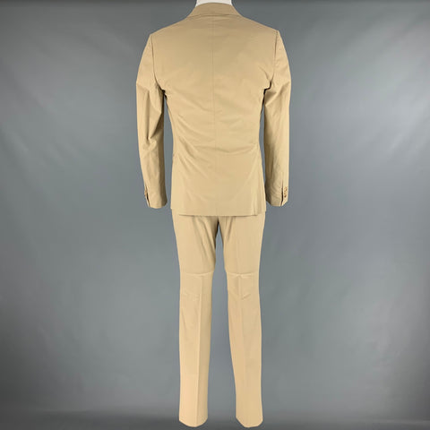 Z ZEGNA Size 36 Khaki Cotton Notch Lapel Suit