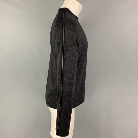 VERRI Size M Grey Heather Wool Long Sleeve T-shirt