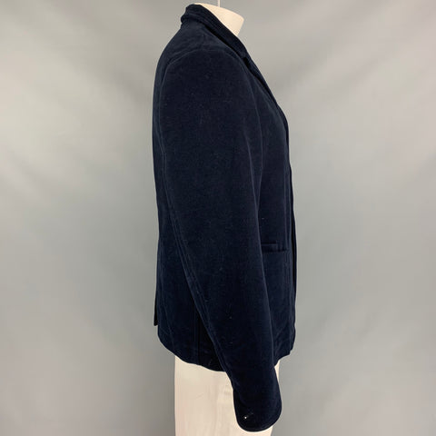 45rpm Size XL Navy Moleskin Cotton Notch Lapel Jacket