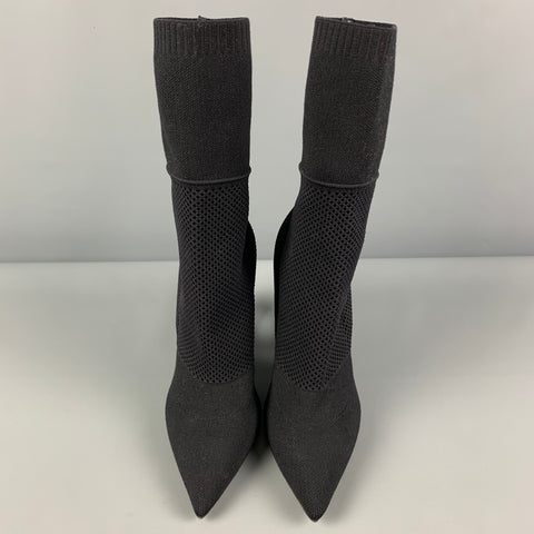 BURBERRY Talla 8 Botas en punta de punto de nailon negro