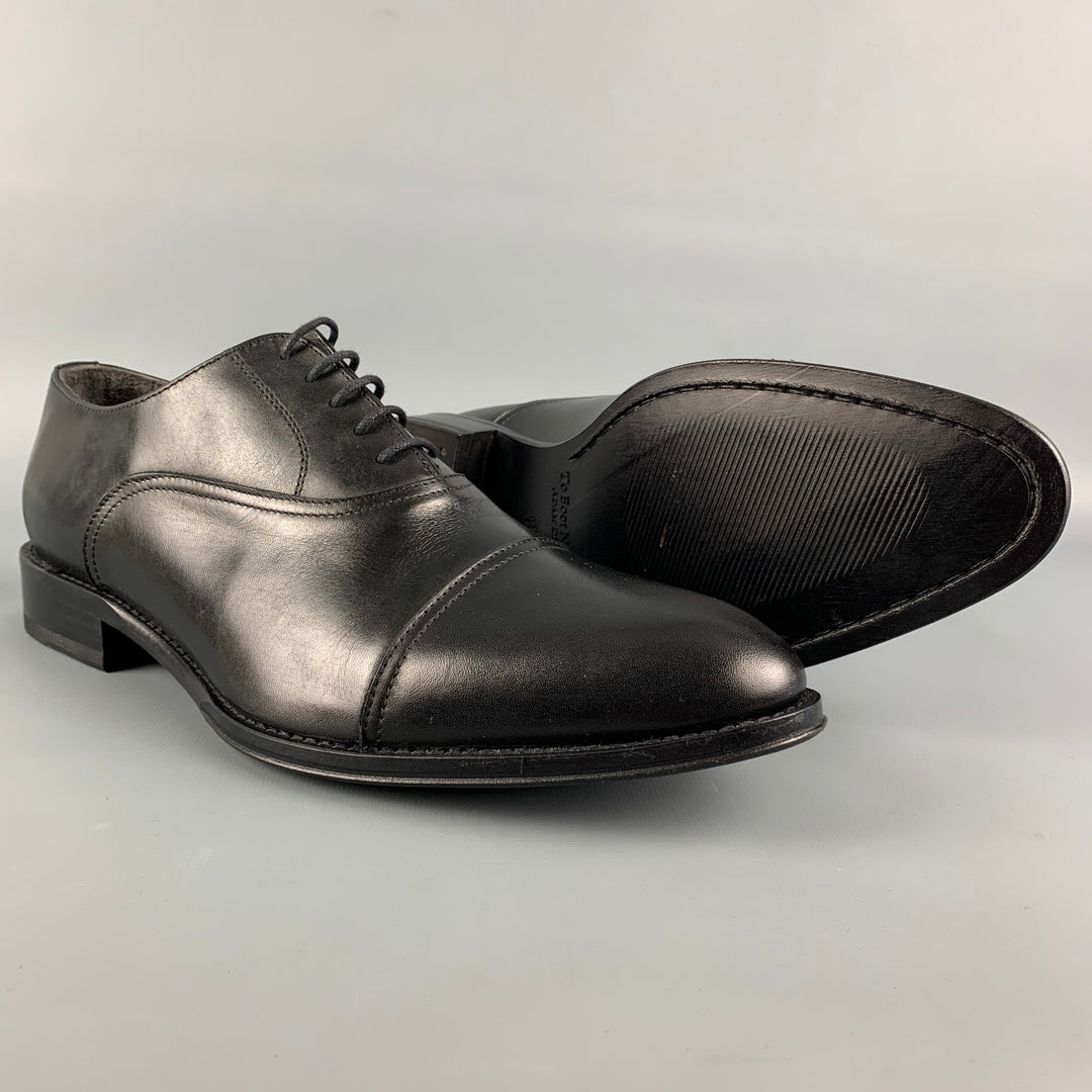 TO BOOT NY Size 10 Black  Leather Cap Toe Lace Up Shoes