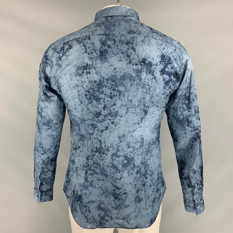 PAUL SMITH Size 42 Blue Floral  Button Down Long Sleeve Shirt