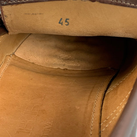 BURBERRY PRORSUM Size 12 Brown Leather Tassel Cowall Loafers