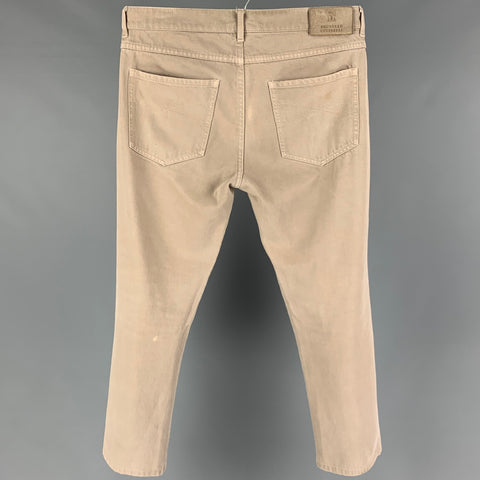 BRUNELLO CUCINELLI Size 32 Tan Cotton Button Fly Jeans