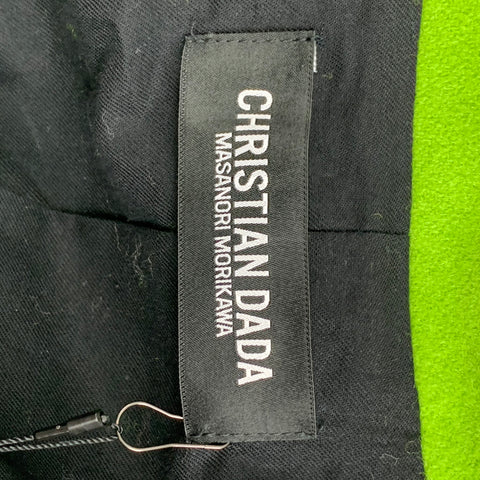 CHRISTIAN DADA Size 40 Green Wool Hooded Tailored Melton Coat