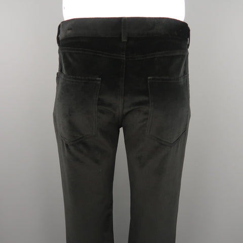 RALPH LAUREN Purple Label Size 34 Black Velvet Casual Pants