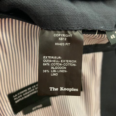 THE KOOPLES Size 38 Navy Cotton Linen Peak Lapel Sport Coat