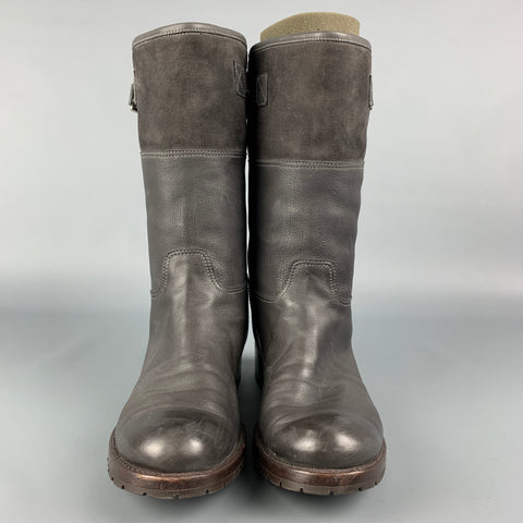 GRAVATI Size 7.5 Brown Leather Mixed Fabrics Waterproof Suede Boots