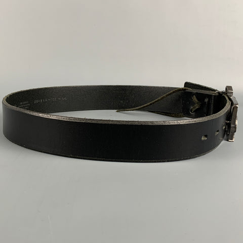 YOHJI YAMAMOTO Size 32 Black & Silver Rhinestones Hell Buckle Belt