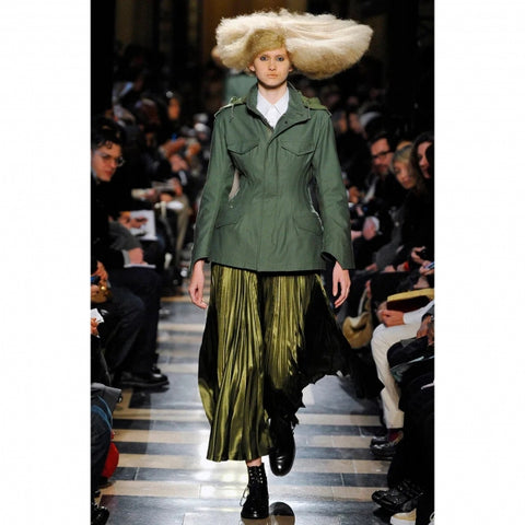 JUNYA WATANABE AW10 Runway Taille L Manteau militaire en coton vert