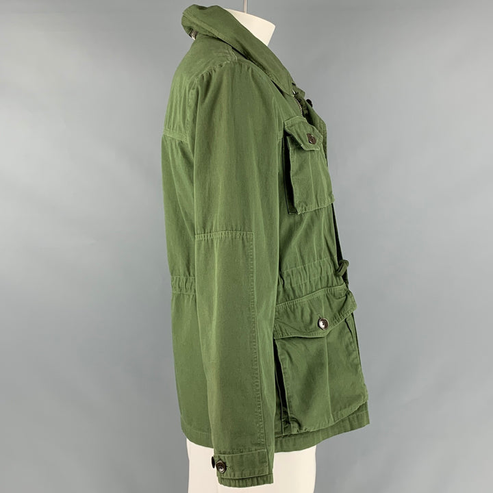 J.CREW Size L Green Cotton Military Jacket
