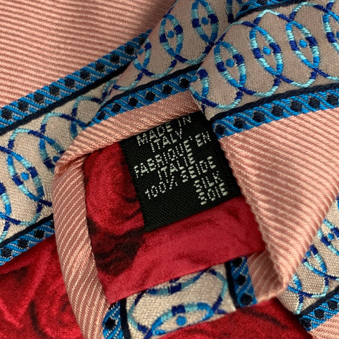 PAUL SMITH Pink Blue Stripe Silk Tie