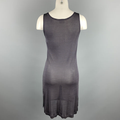 DRIES VAN NOTEN Size S Navy Stripe Jersey Viscose Tank Dress